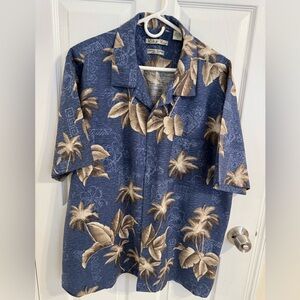 Batik Bay Blue and Tan Tropical Shirt
